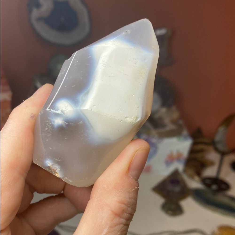 Orca Agate Flame & 2 hearts
Gray and White Agate Stone - Picture 2 of 9